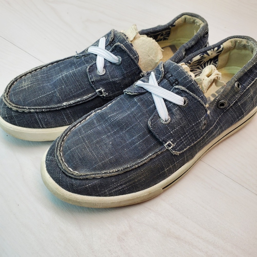L.L.Bean Women's Denim‎ Boat Shoes Casual Slip On Sneakers Size 6.5